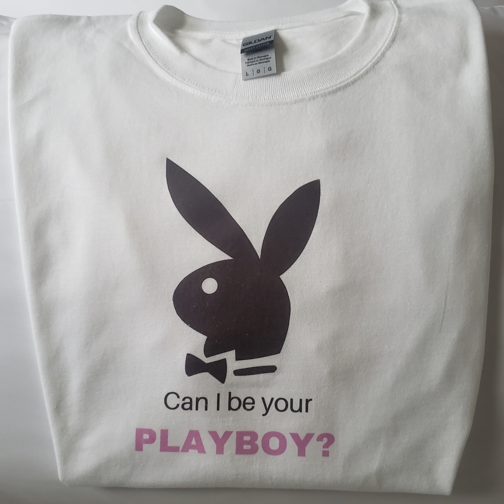 Custom design size Large playboy tshirt